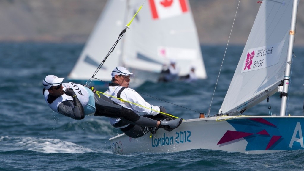 Mathew Belcher and Malcolm Page in the 470 men’s fleet in Weymouth © Thom Touw http://www.thomtouw.com